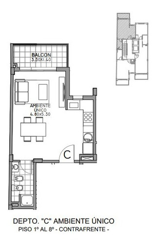 Imagen 7 de 7 de Monoambiente En Venta En Moron Centro