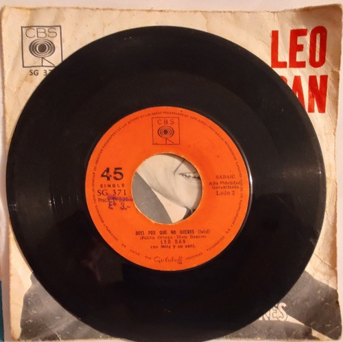 Imagen 4 de 4 de Vinilo Single De Leo Dan Marisa (w170