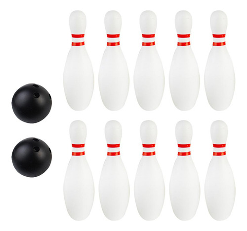12 Unids Juego De Boliche 10 Pasadores De Bolos 2 Bolas 16cm