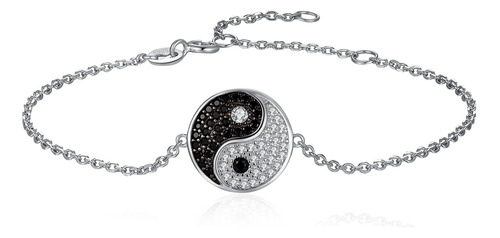 Jewelrypalace Taiji Yin Yang - Pulsera Redonda De Eslabones