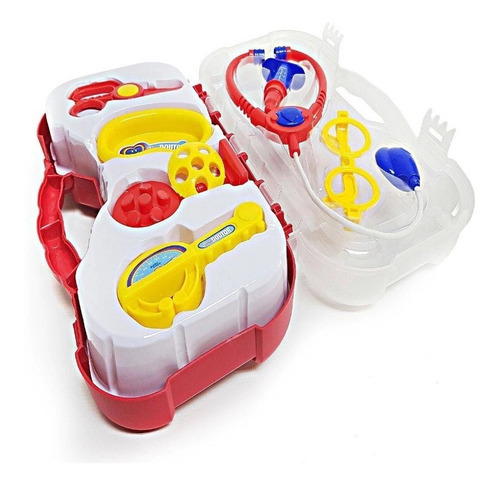 Kit Conjunto Maleta Medica Infantil Mini Doutor Azul
