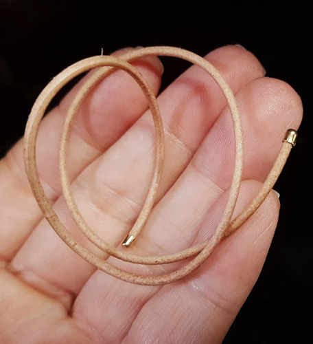 Imagem 4 de 7 de Pedras - Pulseira 1v Couro 1,5mm Ponteiras Ouro Cód148p19