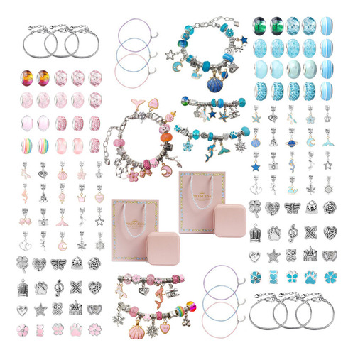 Kit De 2 Joyas Para Niños, Pulsera De Princesa Con Cuentas H