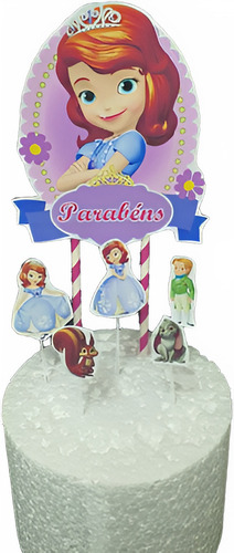 Topo De Bolo Decoração Festa Princesa Sofia Princesinha Soph