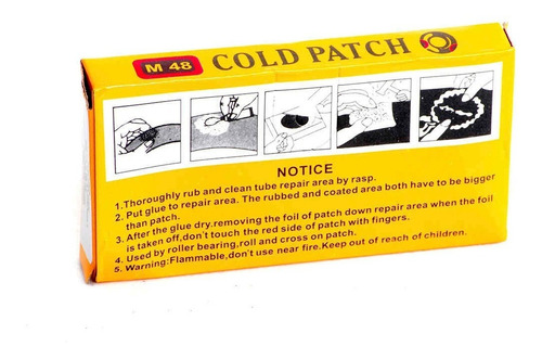 Imagen 4 de 4 de Caja De Parches Cold Patch Para Bicicleta 48 Piezas