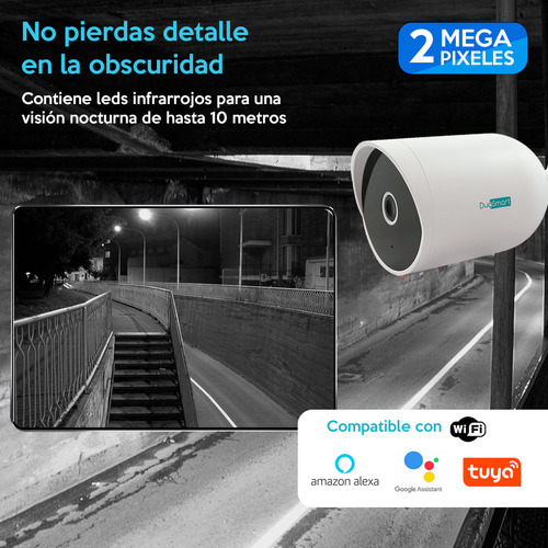 Wi-fi Cámara Exterior 1080p Duosmart E30 Alexa/alexa/tuya Color Blanco
