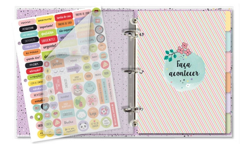 Caderno Fichário Argolado 12 Mat-capa Pvc - Beija Flor