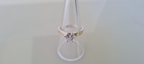Imagen 3 de 6 de Anillo Solitario Compromiso Plata 925 Con Oro 18k