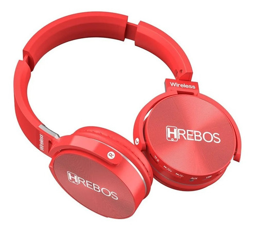 Headset gamer sem fio Hrebos HS-95 vermelho