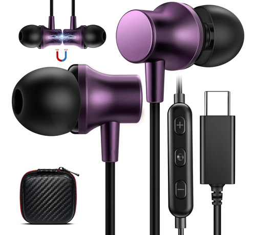 Auriculares Usb C, Cooya Auriculares Con Cable Usb Tipo C 15