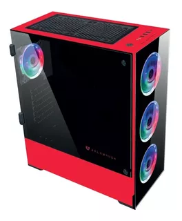 Gabinete Gamer Balam Rush Thinos Rojo Br-932257 Color Negro