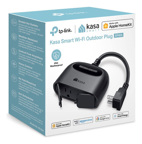 Enchufe Inteligente Kasa Homekit 2 Enchufes Ip64 Exter