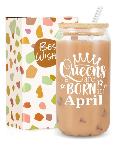 Vaso De Cristal Para Mujer De 18 Oz Con Popote