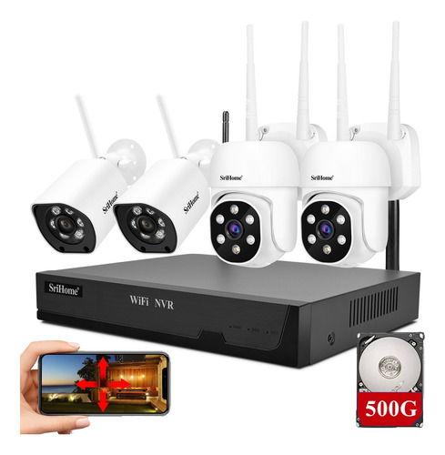 Kit Cámaras De Seguridad Wifi Nvr Video Vigilancia Y 500gb