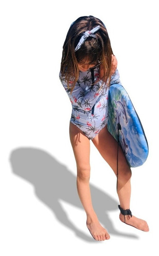 Imagen 3 de 10 de Malla Entera Niña Surf Uv Upf50+ Mangas Largas Flamenco Niña