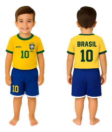 Conjunto Infantil Do Brasil  Camiseta Do Brasil + Bermuda