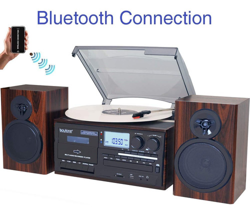 Boytone Bt-28mb, Bluetooth Classic Style Playtable Con 2 De