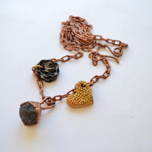 Imagen 9 de 10 de Collar Minimalista De Granate Con Cadena De Cobre, Cod1