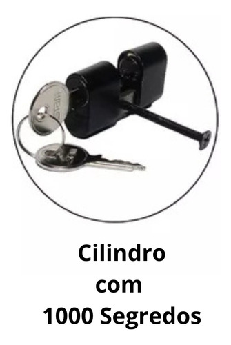 Fechadura Externa Porta Sala Entrada Preto Fosco Stam 40 Mm