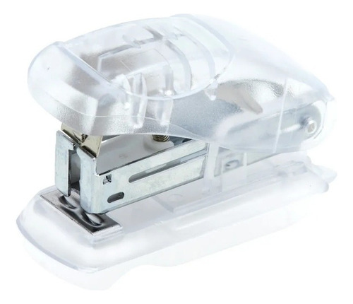 Mini Grampeador Transparente Zoom Até 12 Fls C/ Extrator Brw Cor Branco