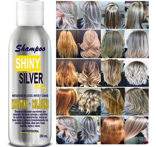  Shampoo Matizador Silver 250ml, Sin Sal, Parabenos, Sulfatos