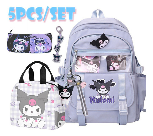 Llavero Tipo Mochila Kuromi Kuromi De Estilo Coreano, 5 Unid