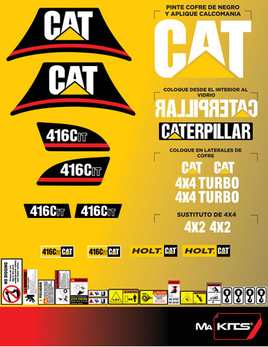 Calcomanías Para Maquinaria 416c It Retroexcavadora Cat