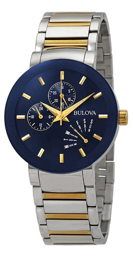 Reloj Bulova 98c123 Modern Color de la malla Plateado Color del bisel Azul Color del fondo Azul oscuro