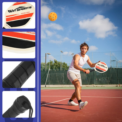 Wooden Pickleball Paddle Set Beginner Racket Pickle Ball Pad
