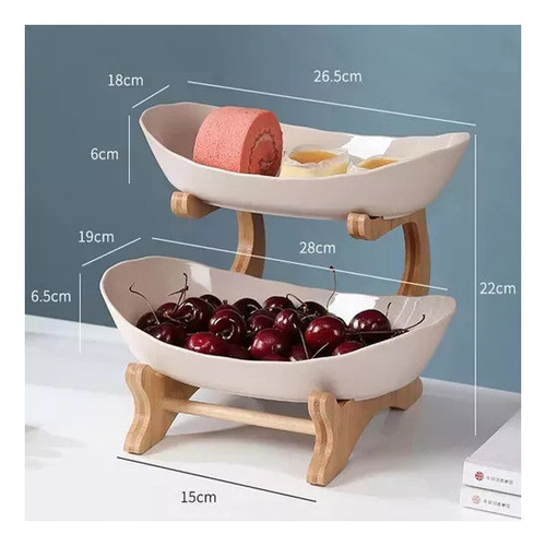 Elegante Plato Bandeja De Frutas Con Soporte1
