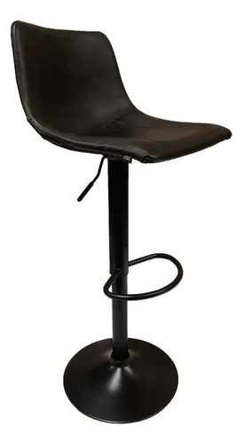 Banqueta Regulable Cuero Sintético Y Cromo Urban Pack 2 Unid Acabado De La Estructura Negro Color Negro