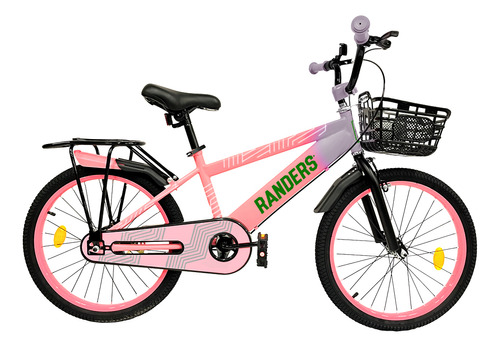 Bicicleta Infantil Con Canasto Randers Rodado 20 Lila Jmc