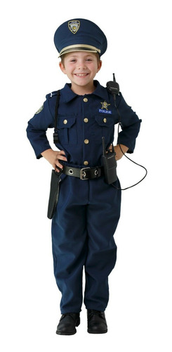 Disfraz Talla Medium 8-10 Para Niños De Policía