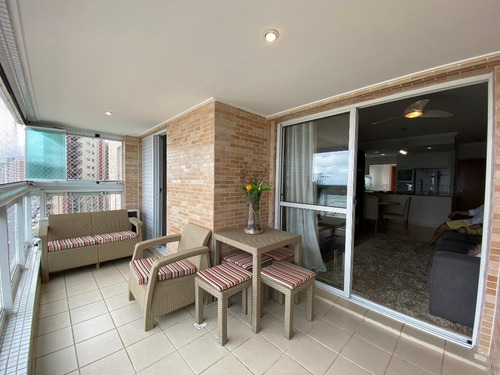 Imagem 10 de 30 de Apartamento Frente Mar Mobiliado Com 3 Dormitórios À Venda, 92 M² Por R$ 890.000 - Vila Guilhermina - Praia Grande/sp - Ap3270