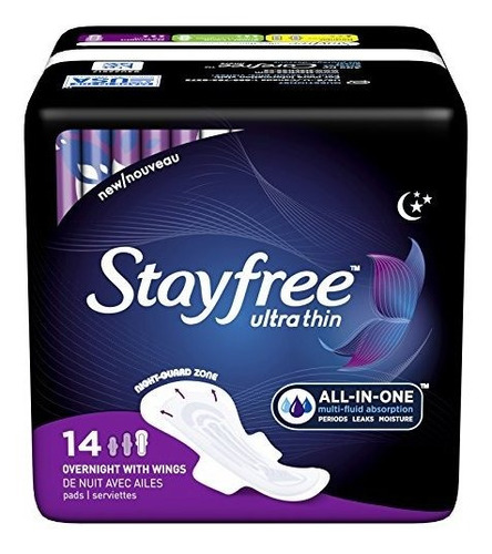 Stayfree - Almohadillas Ultra Delgadas Para La Noche Con Ala