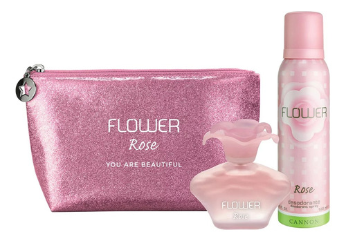 Lata Flower Rose Perfume 40ml + Desodorante 123ml Mujer 