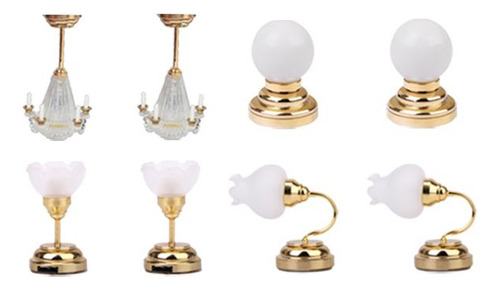 8 Piezas De Escala Casa De Muñecas Miniatura Led Lámpara