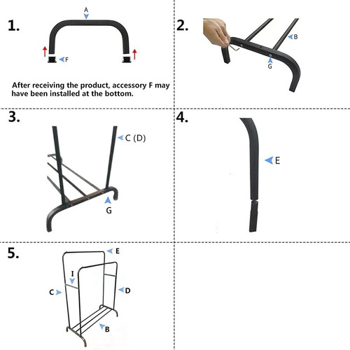 Imagen 6 de 10 de Perchero Para Ropa Percha Metal Organizador Estante Doble