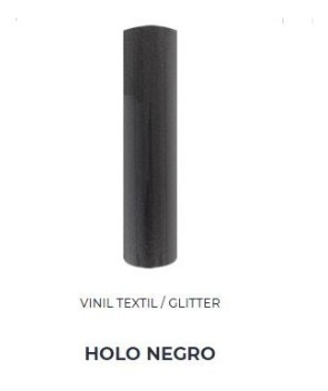 Vinil Textil Glitter Holografico Negro 50cm X 1m