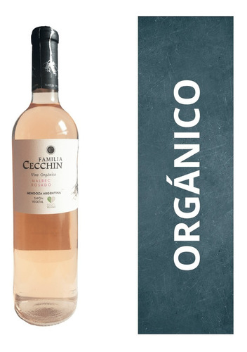 Imagen 1 de 10 de Vino Orgánico Malbec Rosé Bodega Familia Cecchin X 750 Cc