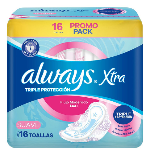 Toallas Femeninas Always Maxi Protección Suave X 16 Un