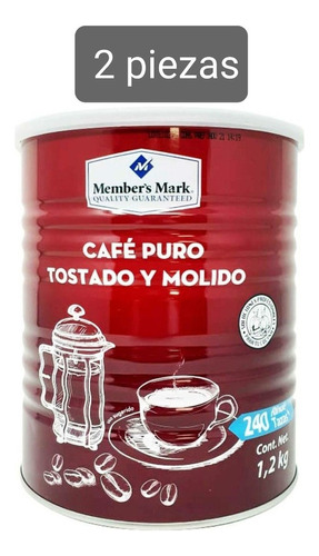 Café 100% Puro Tostado Y Molido Member's Mark 1.2 Kg (2pzs)