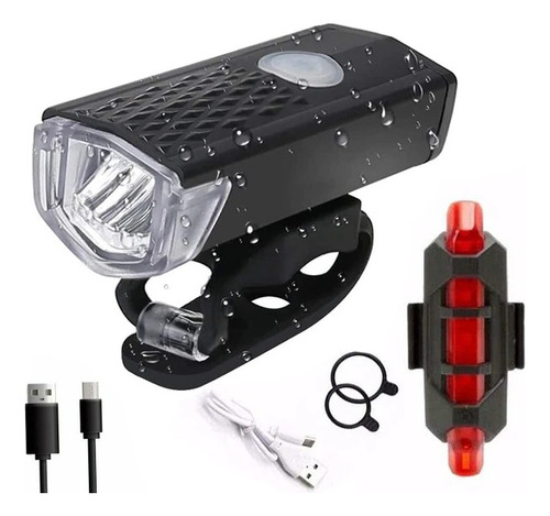 Luces Bicicleta Luz Led Delantera Blanca Trasera Roja