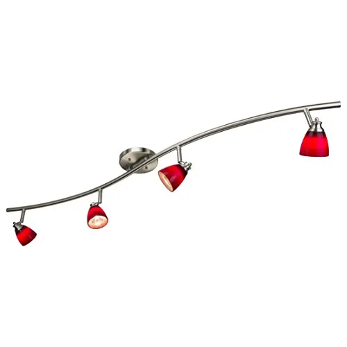 Luz De Riel Ajustable De 4 Luces, Acabado De Acero Cepi...