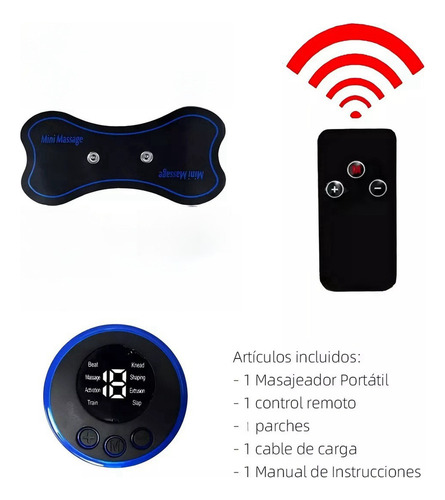 ;= Masajeador Eléctrico Tens Portátil Cuello Espalda