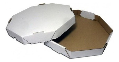 Pacote Com 50 Caixas Brancas Oitavadas Para Pizza 30 Cm