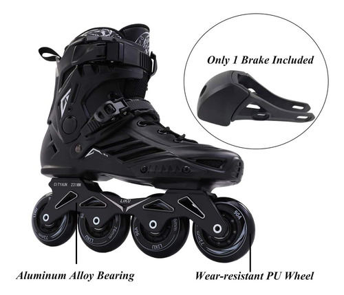 Patines Línea Profesionales Negros Unisex