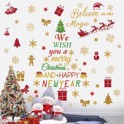 Calcomanías De Pared Con Citas De Feliz Navidad Para Decorar