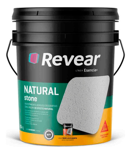 Revear Natural Stone Revestimiento Acrilico 25kg Rex Color Gray