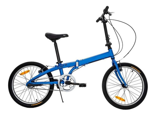 Bicicleta plegable plegable Philco Yoga 3S R20 frenos v-brakes cambio Sturmey-Archer color azul con pie de apoyo  